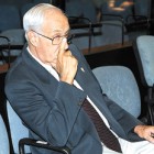 Al represor Jorge “El Tigre” Acosta no le gustó que le dijeran, entre otras cosas, “mentiroso, charlatán, cínico”. Imagen: Pablo Dondero