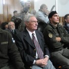 Algunos de los procesados en una de las audiencias del juicio, con Guerrieri a la cabeza. Imagen: Alberto Gentilcore