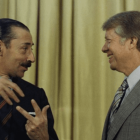 Videla y el presidente Jimmy Carter en la Casa Blanca (1977). AP