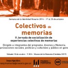 II Jornada de socialización de experiencias colectivas en la construcción de memorias.