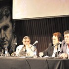 María Sucarrat, Horacio González, Carmen González y Gabriel Mariotto en la Biblioteca Nacional. Imagen: Jorge Larrosa